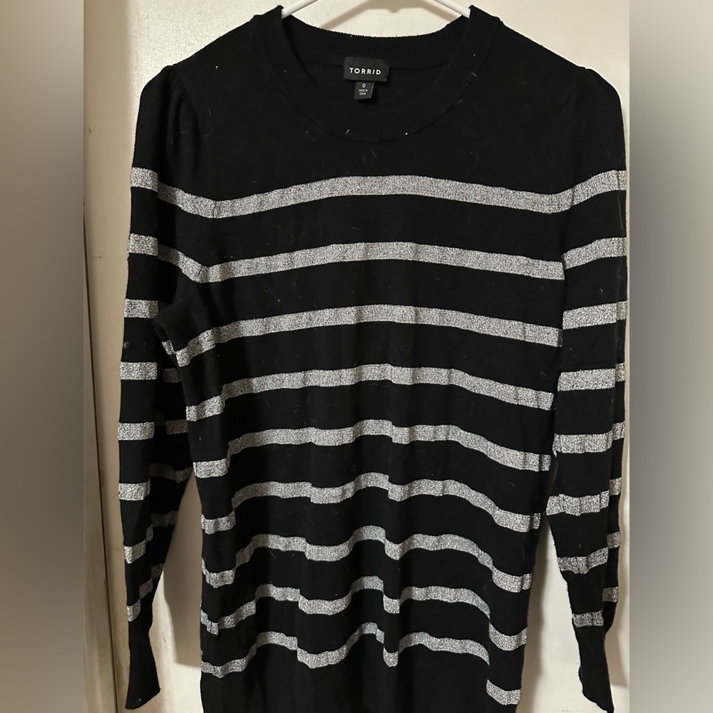 Black and silver sweater